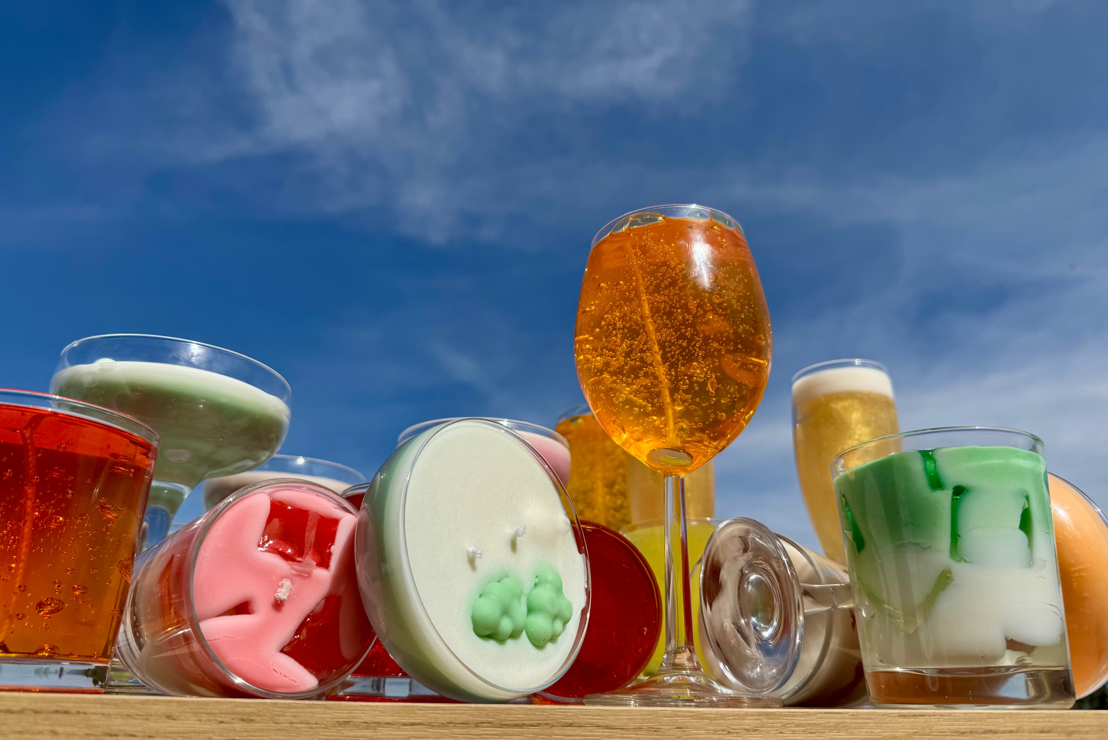 Collection de bougies en forme de boissons, marque Studio Cece